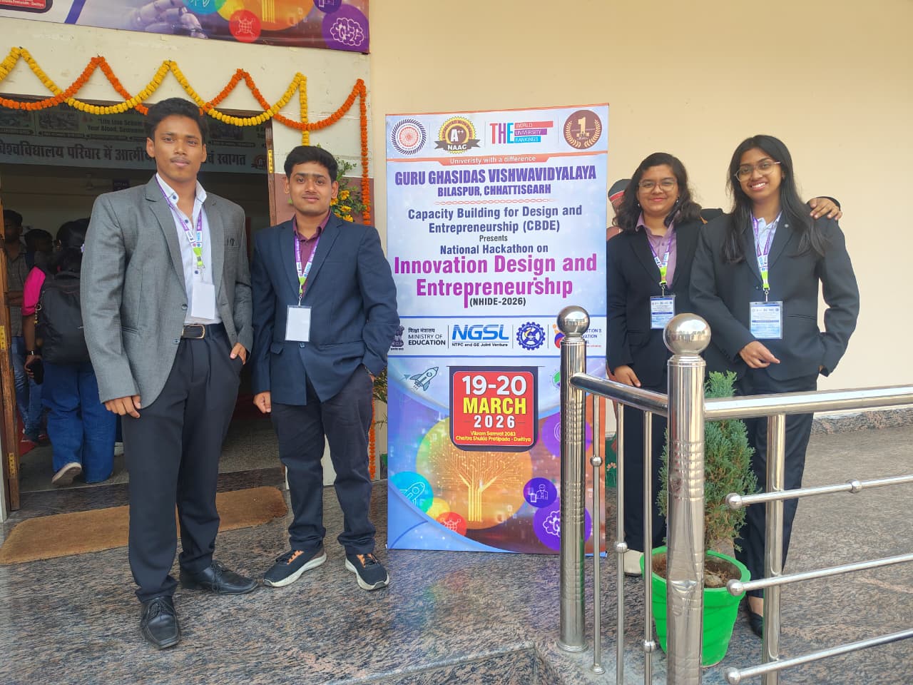 Team from VSSUT Robotics Society secured position among Top 10 at the NHIDE 2026 (National hackathon on innovation, design, and entrepreneurship) organised by Ministry of Education (Govt. of India) at Guru Ghasidas Vishwavidyalaya, Bilaspur , Chhattisgarh