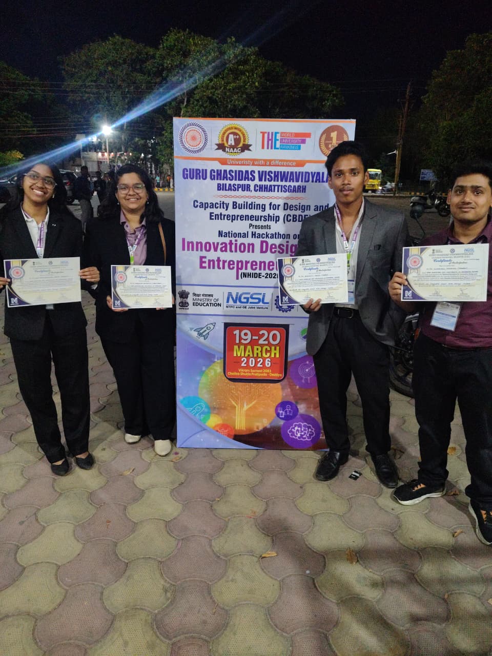 Team from VSSUT Robotics Society secured position among Top 10 at the NHIDE 2026 (National hackathon on innovation, design, and entrepreneurship) organised by Ministry of Education (Govt. of India) at Guru Ghasidas Vishwavidyalaya, Bilaspur , Chhattisgarh